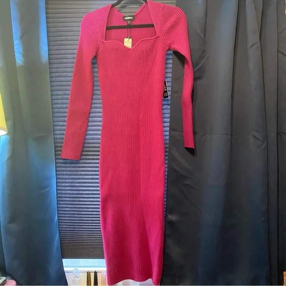 strapless open back dress DIAMOND CUT OVERSIZED SWEATER DRESS  AKIRA